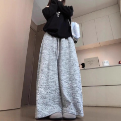 韩系高腰阔腿休闲裤子女秋季2025年新款复古宽松bf慵懒风直筒长裤