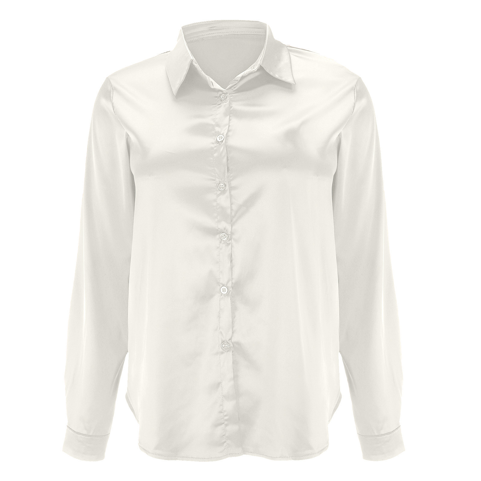 Popular Item On 's European And American Independent Sites: Women's Pullover V-neck Solid Color Elegant Satin_ecoleips.com