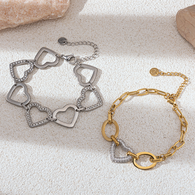 Tina Europa y los Estados Unidos transfronterizos de diamantes de amor pulsera dulce corazón de una niña universal estilo de alta calidad diseño de moda joyas de lujo ligeras