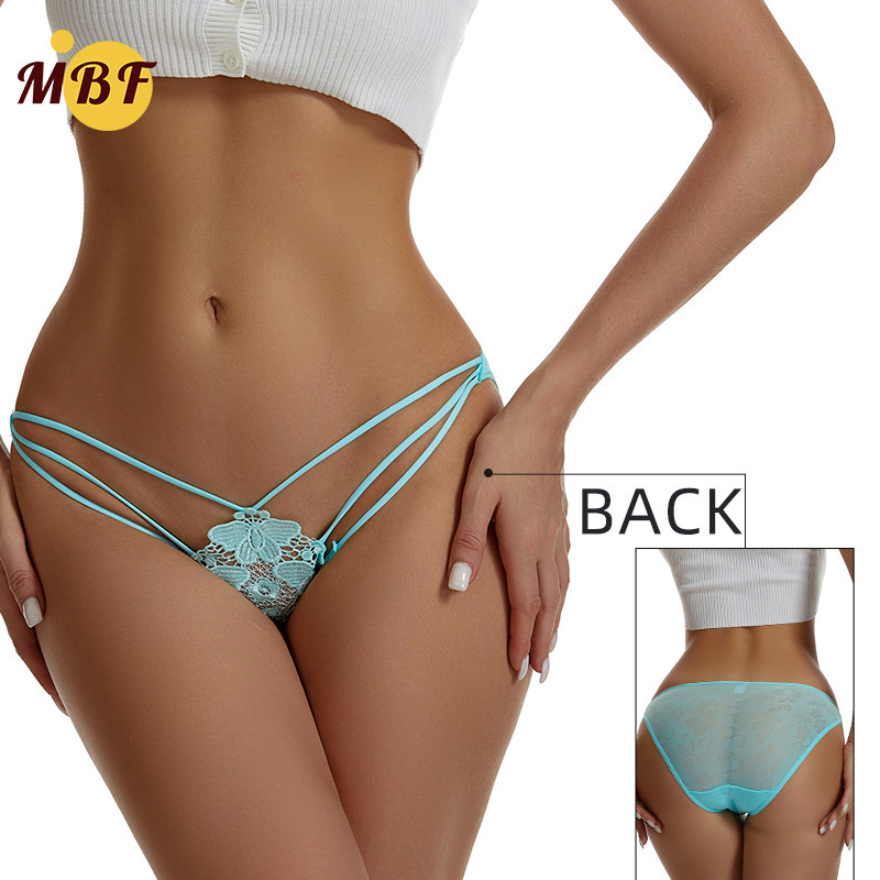 Underwear Women's lace thin hollow-out ultra-thin seamless low waist cute girl embroidered butterfly mesh charming hip lifting