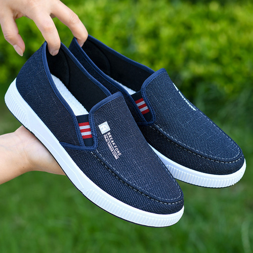  New Old Beijing Cloth Shoes Lazy Slip-on Men's Canvas Shoes Work Shoes Casual Sports Cloth Shoes for Men