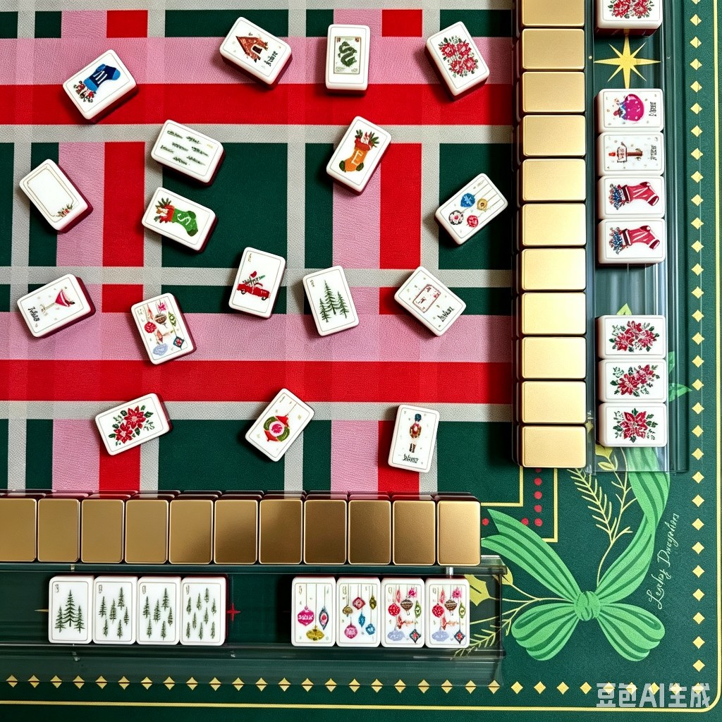 In-stock Christmas-themed American-style mahjong set available for home use, hand-crafted Christmas personalized mahjong wholesale