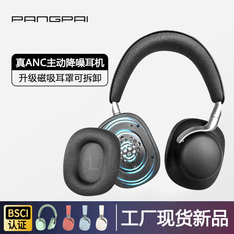 Factory High-Quality Anc Over-Ear Bluetooth Headphones with Detachable Magnetic Earcups, Wireless Sports Noise-Cancelling Wholesale 6.0