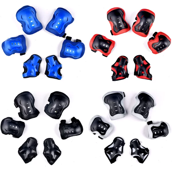 Children's Cycling Protective Gear 6-Piece Set Skateboard Bicycle Balance Bike Skating Roller Skating Knee Pads Elbow Pads Outdoor Protection