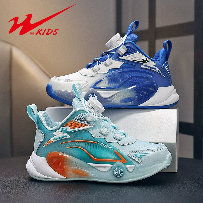 Баскетбольная обувь для мальчиков Double Star 2024, новая весенне-осенняя сетчатая дышащая большая детская сетчатая обувь, подростковые детские кроссовки