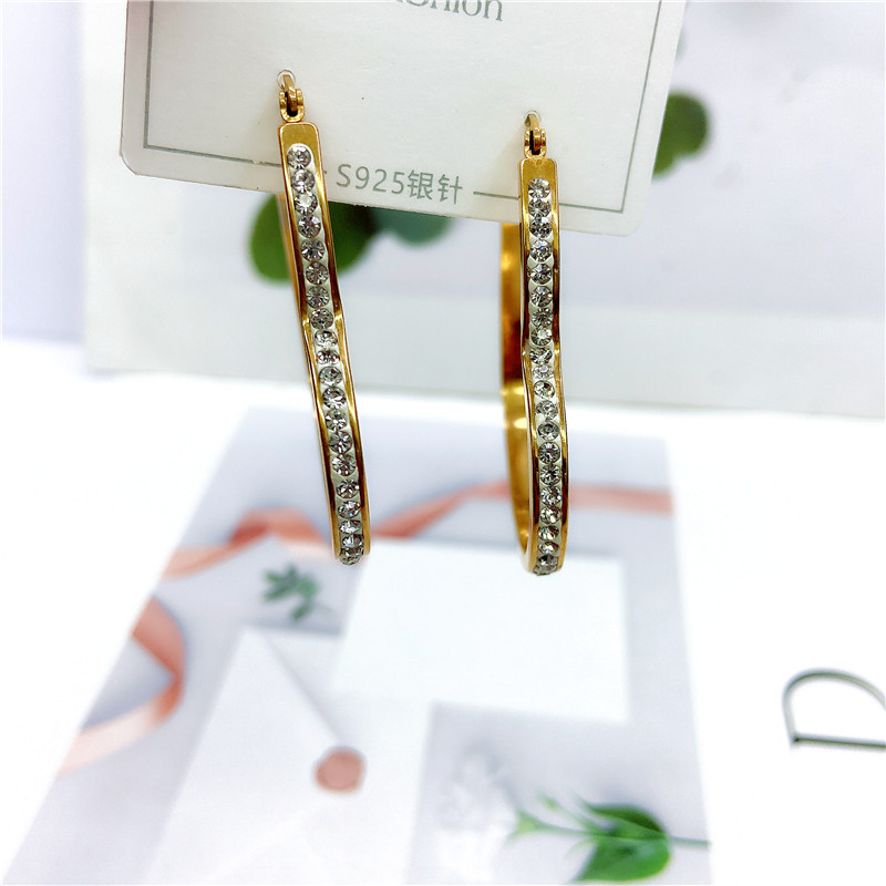 Fashion heart-shaped big new titanium steel earrings female