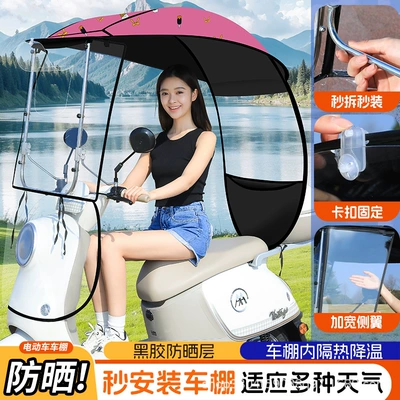 Sunshade Umbrella, Elektromobil üçün ön şüşə çətiri (günlük) - pink-cone-no-side-wings-high-definition-front-gear-universal-awning
