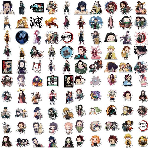 50 TV Anime Demon Slayer Cartoon Sticker Decals Motorcycle Luggage Decor Waterproof Removable Sticker