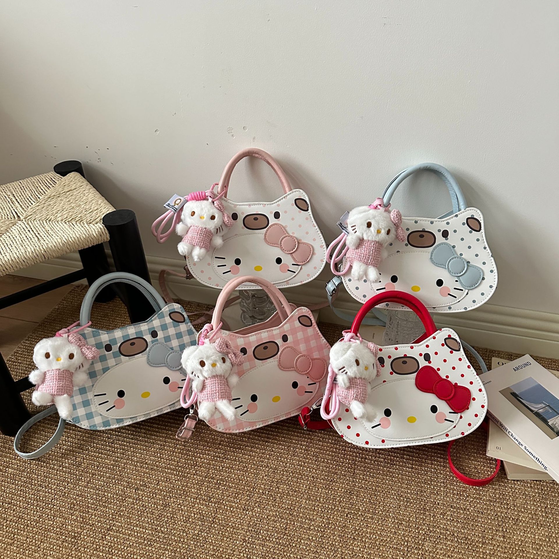 ins cat cartoon fashion shoulder bag for women, Korean version, niche design, cute and sweet, stylish commuter crossbody bag