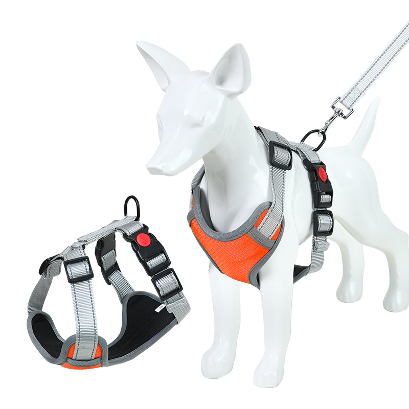 Correa de pecho de perro transfronterizo chaleco cuerda de tracción para mascotas correa de pecho reflectante cuerda de perro a prueba de explosiones al por mayor