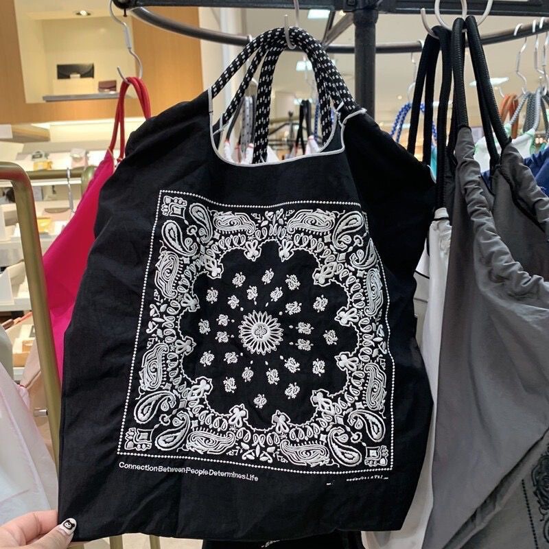 春の新日本刺繍ボールチェーン環境に優しいバッグレディースショッピングクロスボディバッグショルダーキャンバスバッグハンドバッグ|undefined