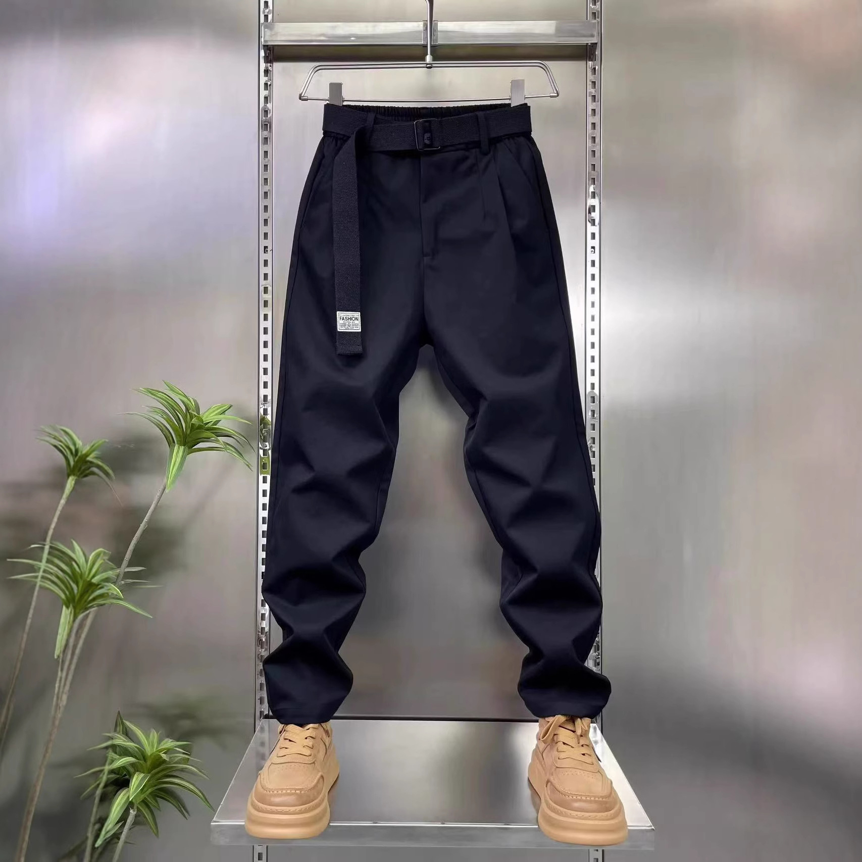 Autumn New Trendy Loose Korean-Style Cargo Pants for Men, Fashionable Versatile Casual Pants, Simple Stylish Cool Straight-Leg Pants