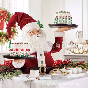 Cross-border new Halloween decoration Christmas elderly tray snowman snack rack resin crafts toy decoration