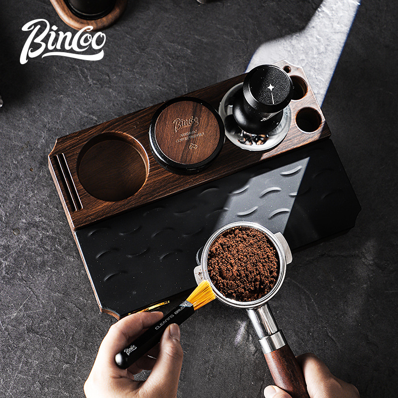 Bincoo madera italiana base multifuncional café golpear tela de polvo de prensa de polvo conjunto de almacenamiento 51 / 58mm universal