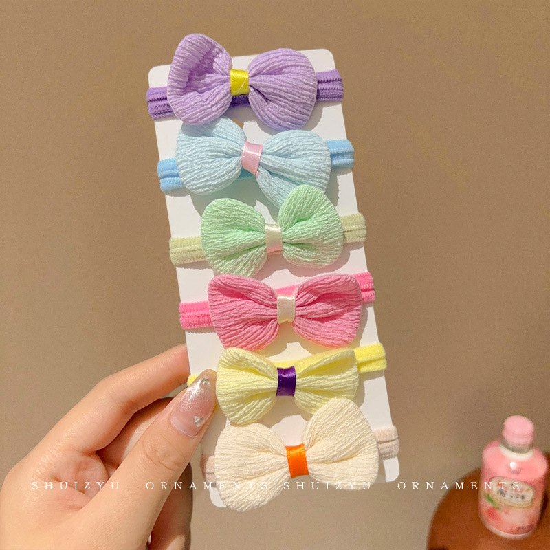 Papá Noel correa de goma para niños navideños vestido de cabello jardín de infantes bebé anillo de cabello de Navidad atmósfera accesorios