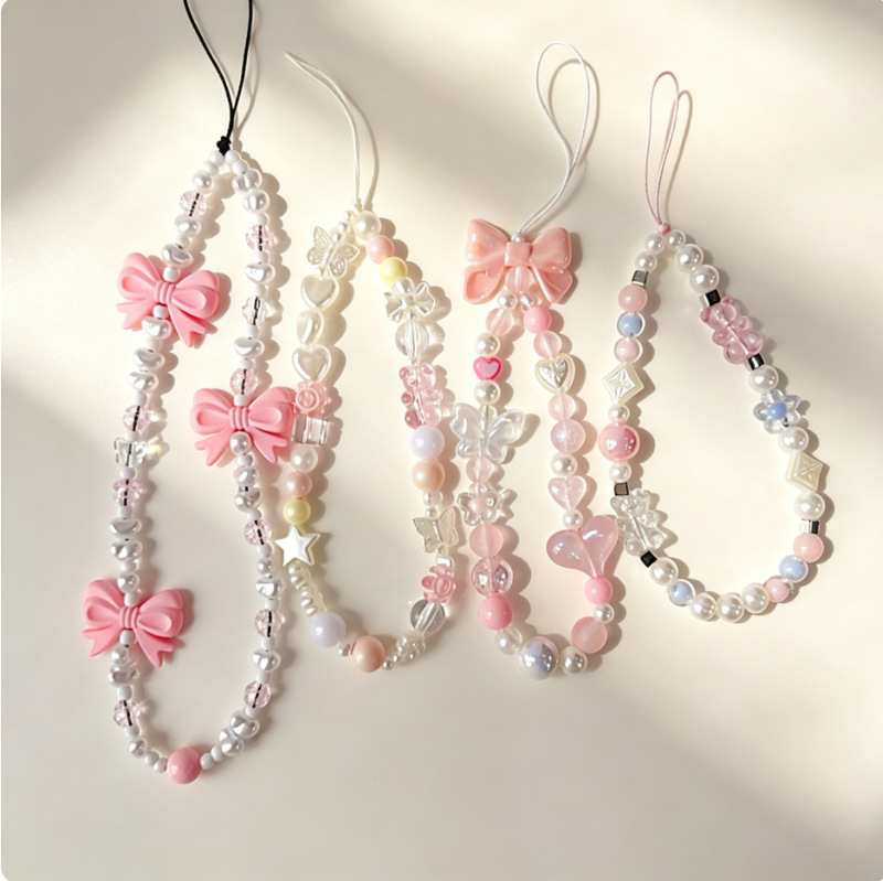 Original beaded phone chain Y2K hanging chain INS bag accessory camera strap wrist anti-loss sweet cool versatile for girls Original beaded phone chain Y2K hanging chain INS bag accessory camera strap wrist anti-loss sweet cool versatile for girls