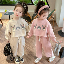 女童卫衣套装春秋款2025新款女孩宝宝洋气小童运动秋装秋季儿童装