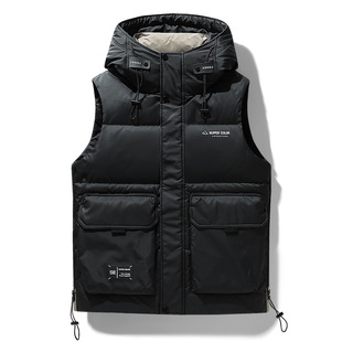 high quality Hooded Down Vest Men's Winter White Outer Wearing Warm Vest Men's Youth Vest Down Jacket
