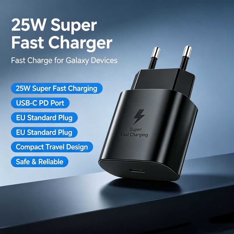 25W mobile phone PD fast charging charger suitable for Samsung NOTE10, UK and EU standard Type-C interface charging head 25W mobile phone PD fast charging charger suitable for Samsung NOTE10, UK and EU standard Type-C interface charging head