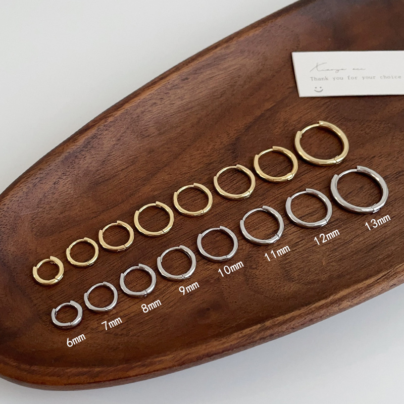 Classic Daily Plump Ring Metal Ear Ring Women's Korean-style Simple Personality All-match Elegant Fashion Ear Studs Earrings Earrings