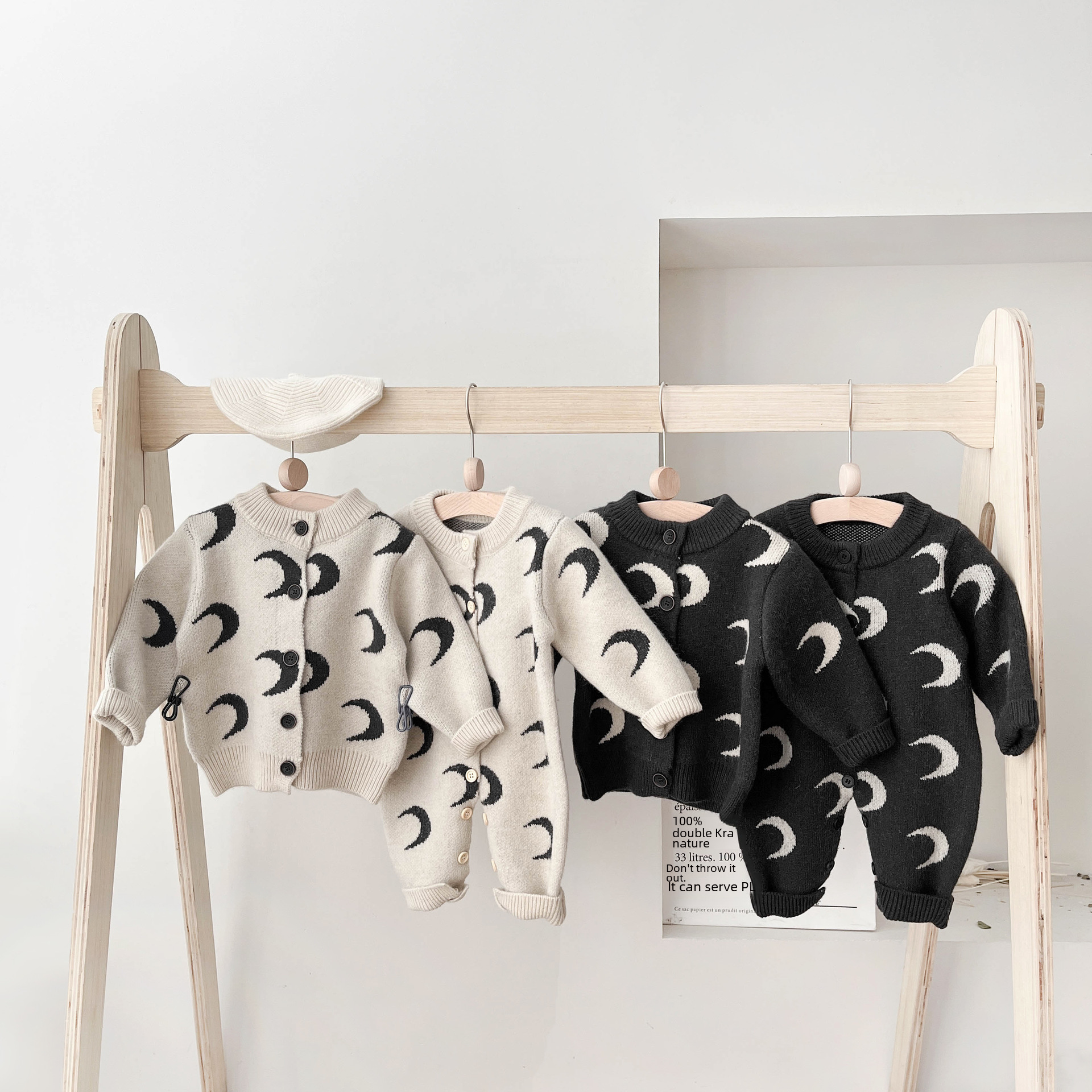 가을 영 를 위한 한국식 봄, 가을 베이비 니트 가디건, 야외 크롤링 의류용 소년 소녀 프린트 스웨터