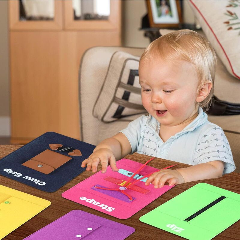 Cross-Border Compact Felt Learning Board Busy Version Early Education Toy Zipper Tie Dressing Practice Educational Toy
