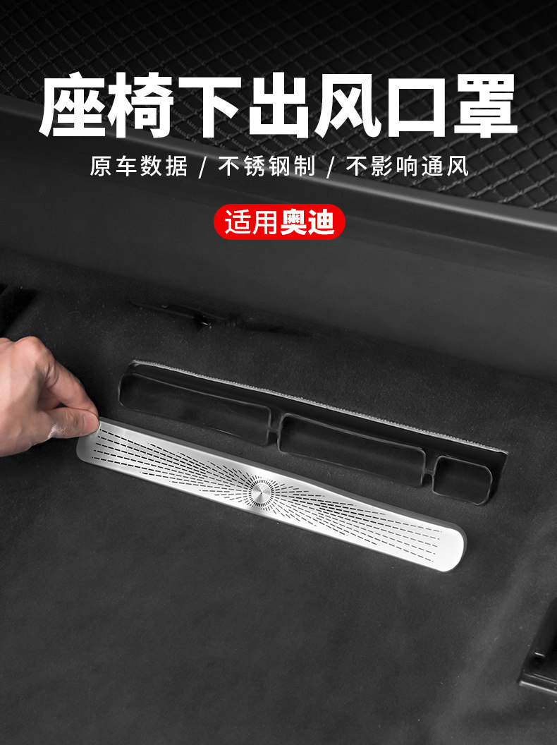 Suitable for 19-26 Models of Audi New A6L Air Conditioning Vent Under-Seat Protective Dust Cover Modified Interior Decoration Accessories
