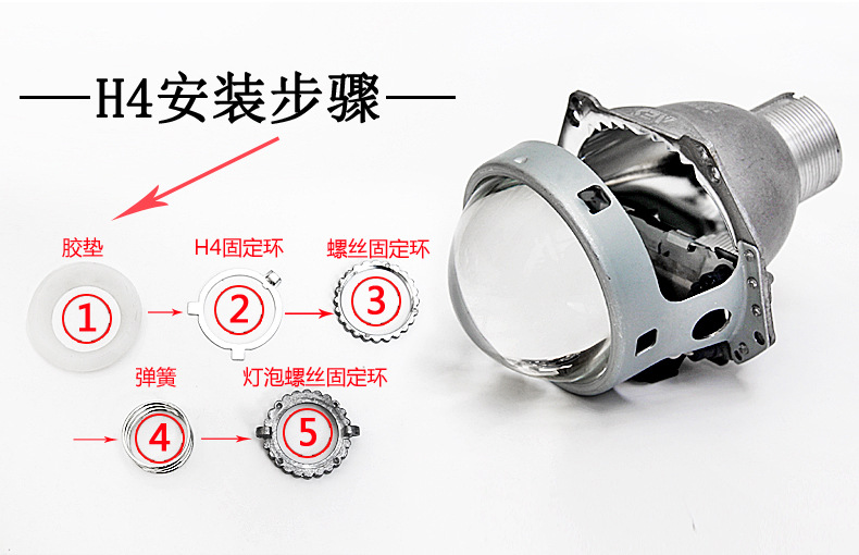 H4 H7 Bi-xenon Projector Lens LED Headlight Conversion