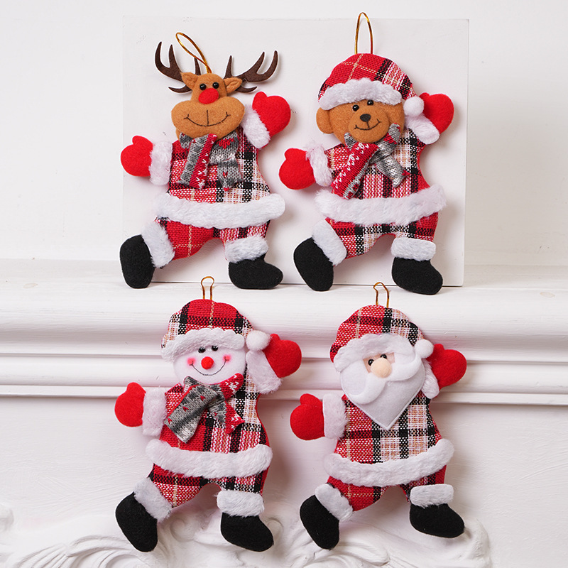 Navidad adornos árbol de Navidad accesorios pequeña muñeca bailando viejo muñeco de nieve ciervos oso tela muñeca colgante regalo