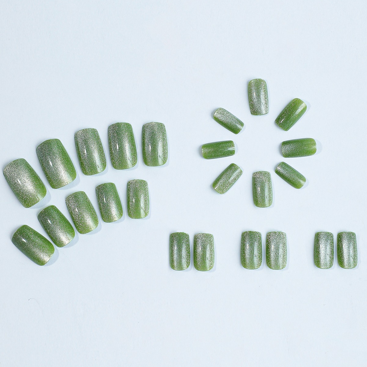 Millones de puntos manuales de ojo de gato usar uñas al por mayor sin grabar parches de uñas productos terminados falsas uñas al por mayor