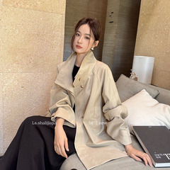 LS 极简时尚通勤百搭风衣外套 广州十三行2025早秋新品女装22722#
