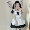 Black [skirt+apron+neck decoration+headwear]