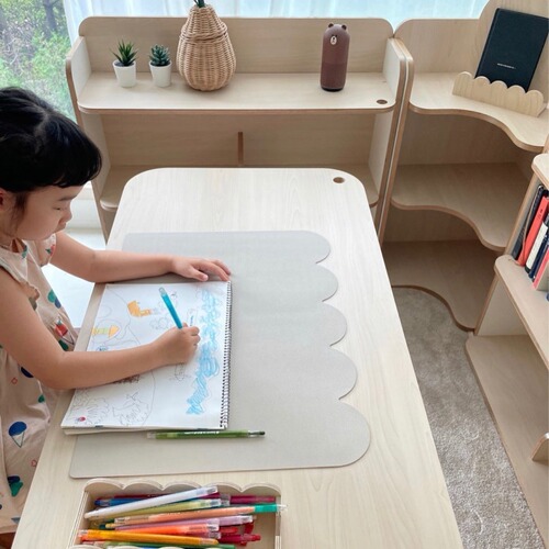 Ins style cream children's leather washable placemat study table mat high appearance simple style home decoration