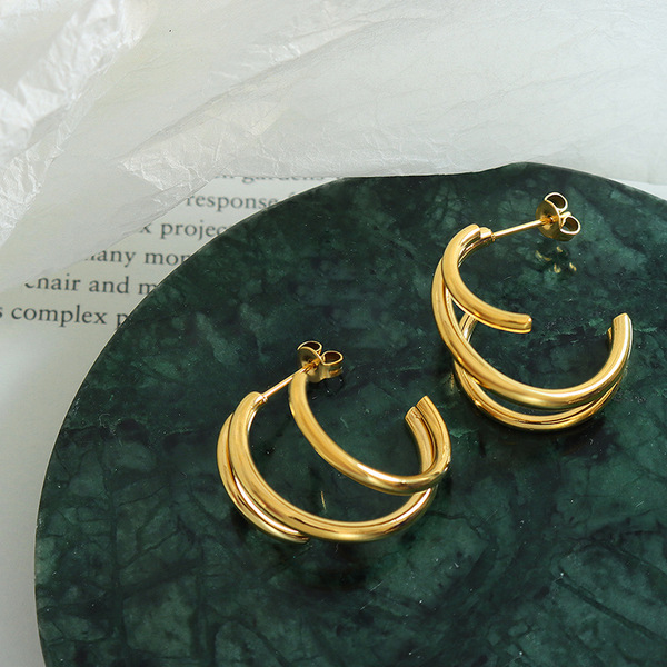 Brand minimalistic fashionable earrings stainless steel