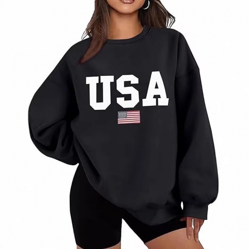 Sports sweatshirt with a round collar