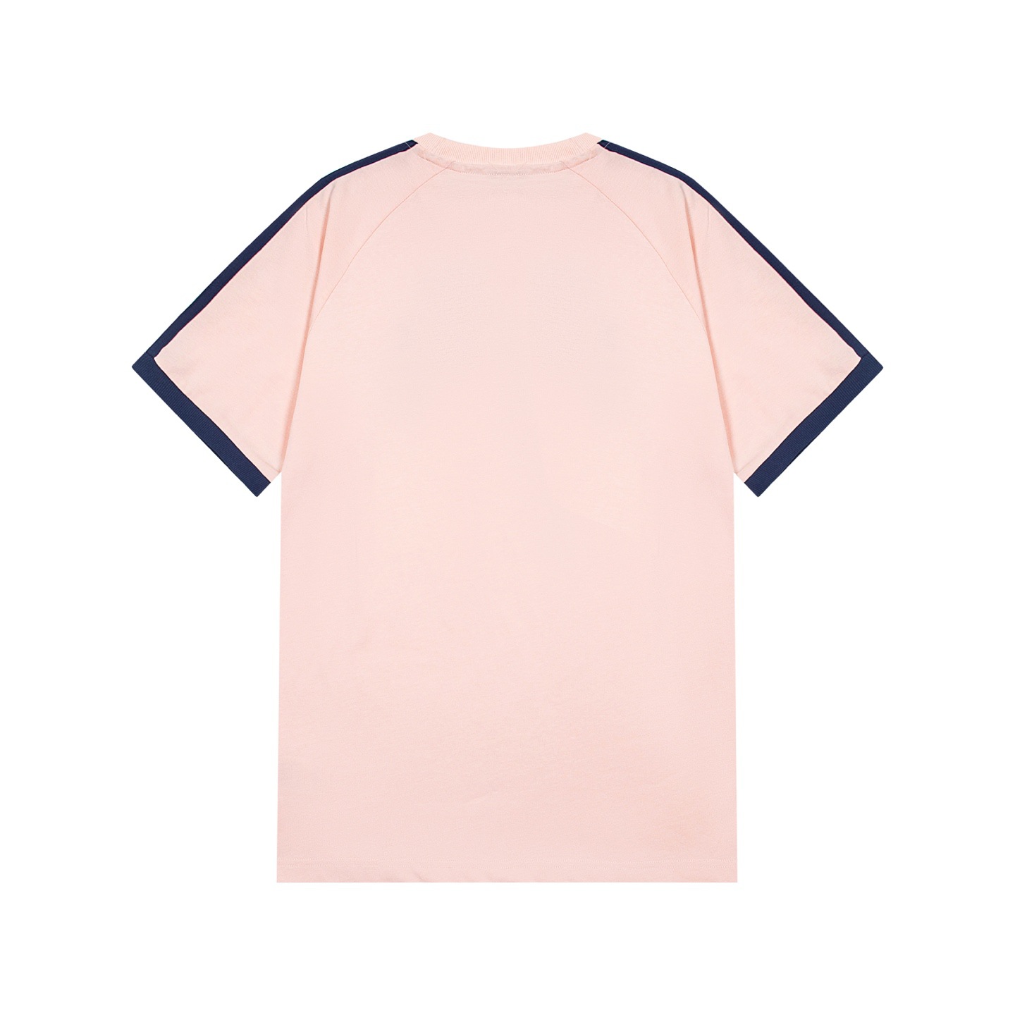High Version Jennie Style American Striped Raglan Short Sleeve Small Logo Embroidery Unisex Loose Top 2