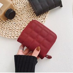 メーカー卸売りの甘い方眼の財布の女性の短いタイプはファスナーを畳んで0財布を掛けます。