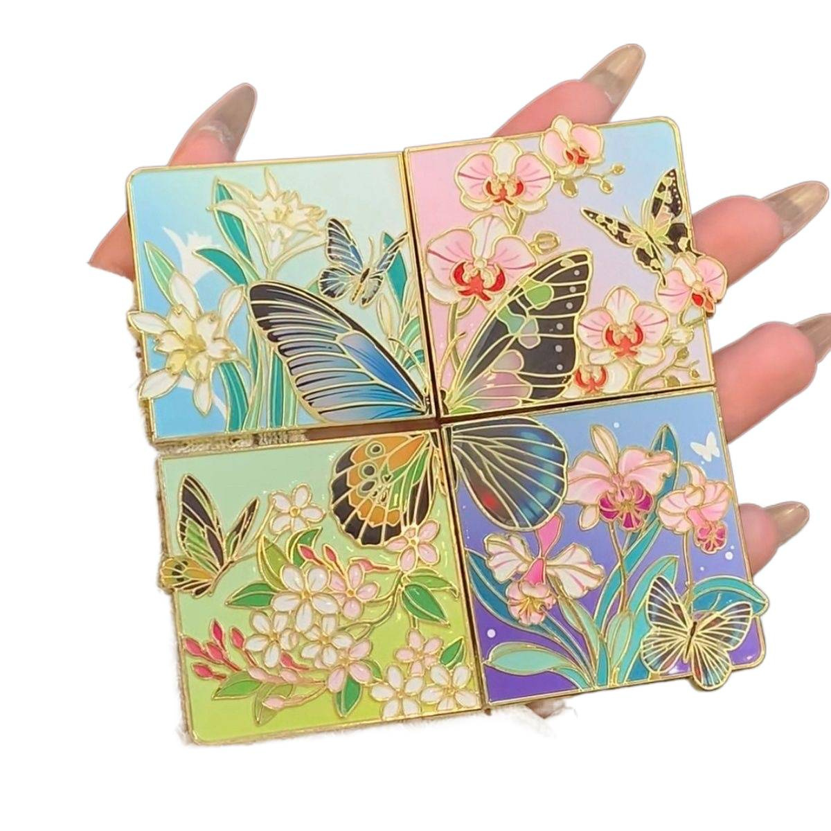 Antiguo estilo nocturno mariposa tropical rompecabezas metal refrigerador turismo colección de recuerdos de creación cultural acompañante regalo de amigos colección