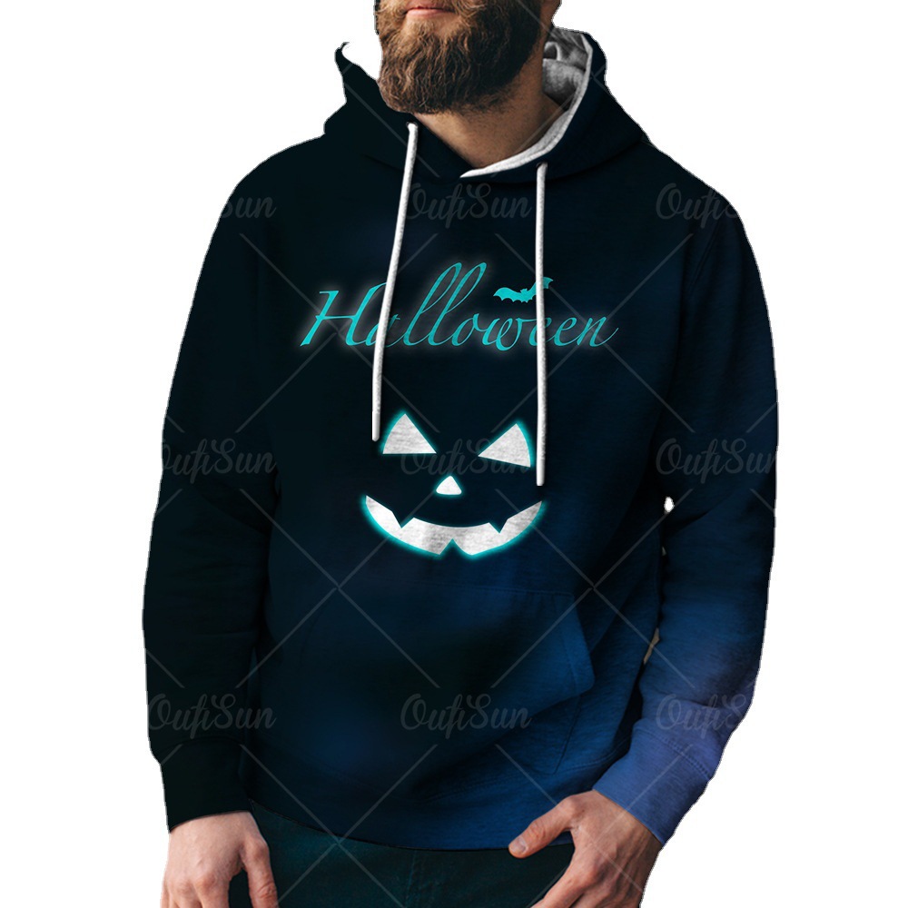 Serie suelta Calabaza Cross-border Halloween Halloween Ropa de hombre europea y americana y estilo de guardia 2024 Ropa 3D Head Sports