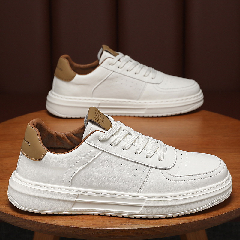 Herren im Frühling, luxuriös und vielseitig, sportliche flache Herren-Freizeitschuhe mit dicker Sohle, wasserdicht aus echtem Leder, klein_voghion.com
