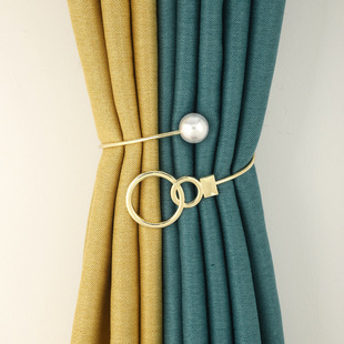 Factory wholesale new European and American light luxury simple size circle non-perforated curtain strap curtain buckle wholesale