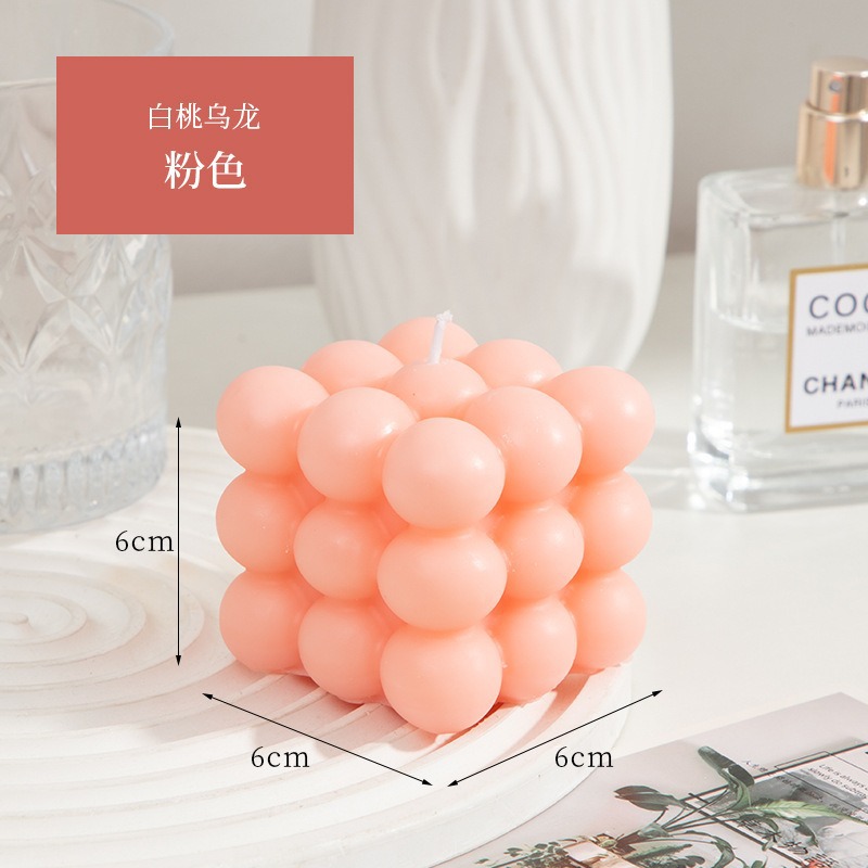 Estilo de bola creativa Cubo de Rubik Vela de aromaterapia al por mayor Oficina del hogar Vela de fragancia simple Adornos de objetos pequeños