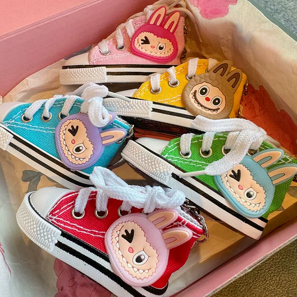 Key Chain Canvas Shoes Key Chain Small Shoes Pendant Cute Backpack Pendant Mini Hanging Bag Hanging Accessories