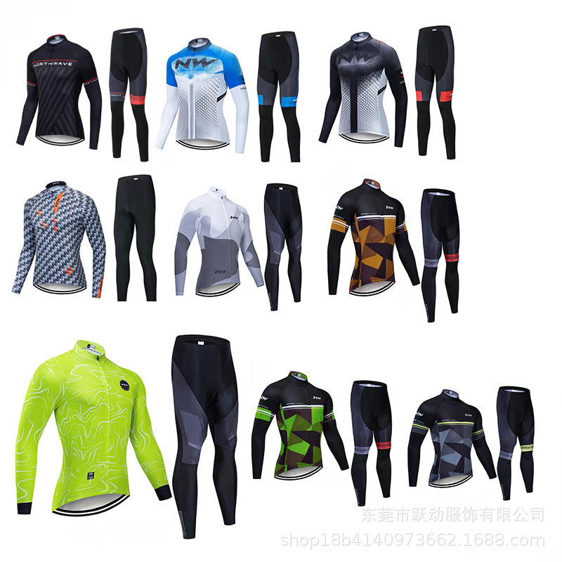 2023 new cross-mirror e-commerce long NW sleeve bicycle road mountain bike riding sportswear equipment wholesale