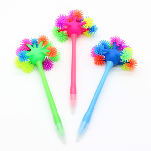 Stress-Reducing Ballpoint Pen, Cute and Super Cute Monster Hair Ball Beads, Expression Pen, Stress-Reducing Pen, Christmas Stationery Gift Pen