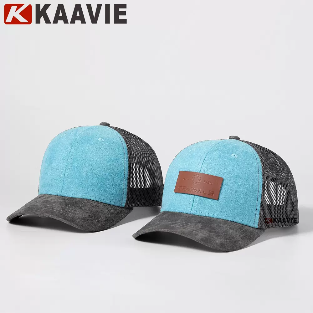 网帽定制 logo六页硬顶棒球帽pu标真皮标卡车司机帽子广州帽厂