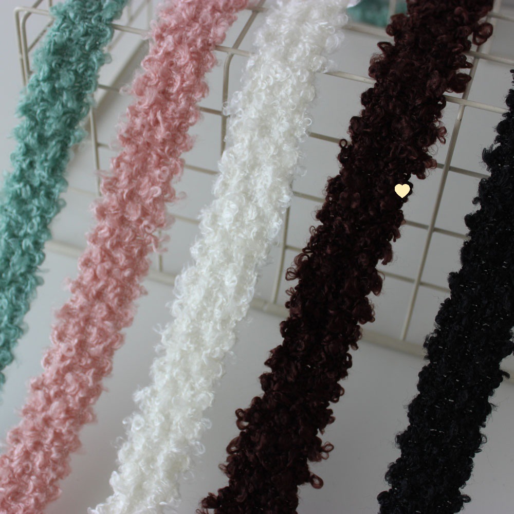 2.5cm秋冬新 泰迪卷毛织带 加厚毛呢衣领口袋撞色花边