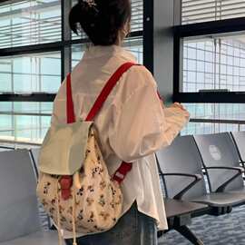 可爱米奇书包2026夏季开学学生上课双肩包时尚休闲帆布包慵懒包包