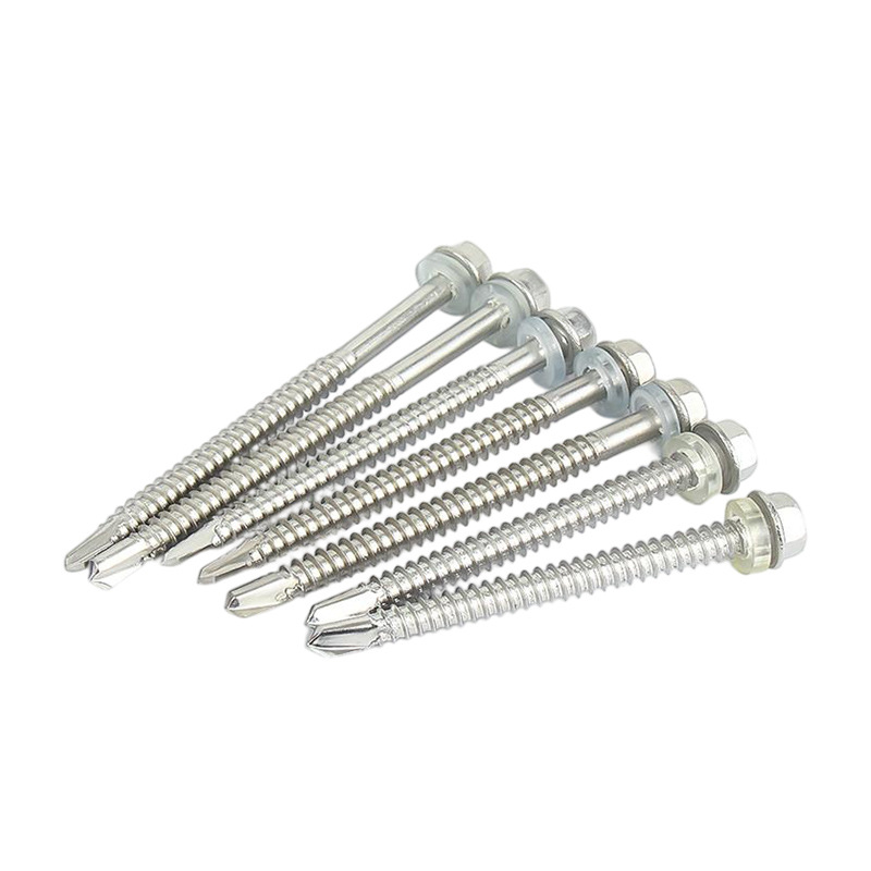 Tornillos autoperforantes hexagonales con cabeza plana