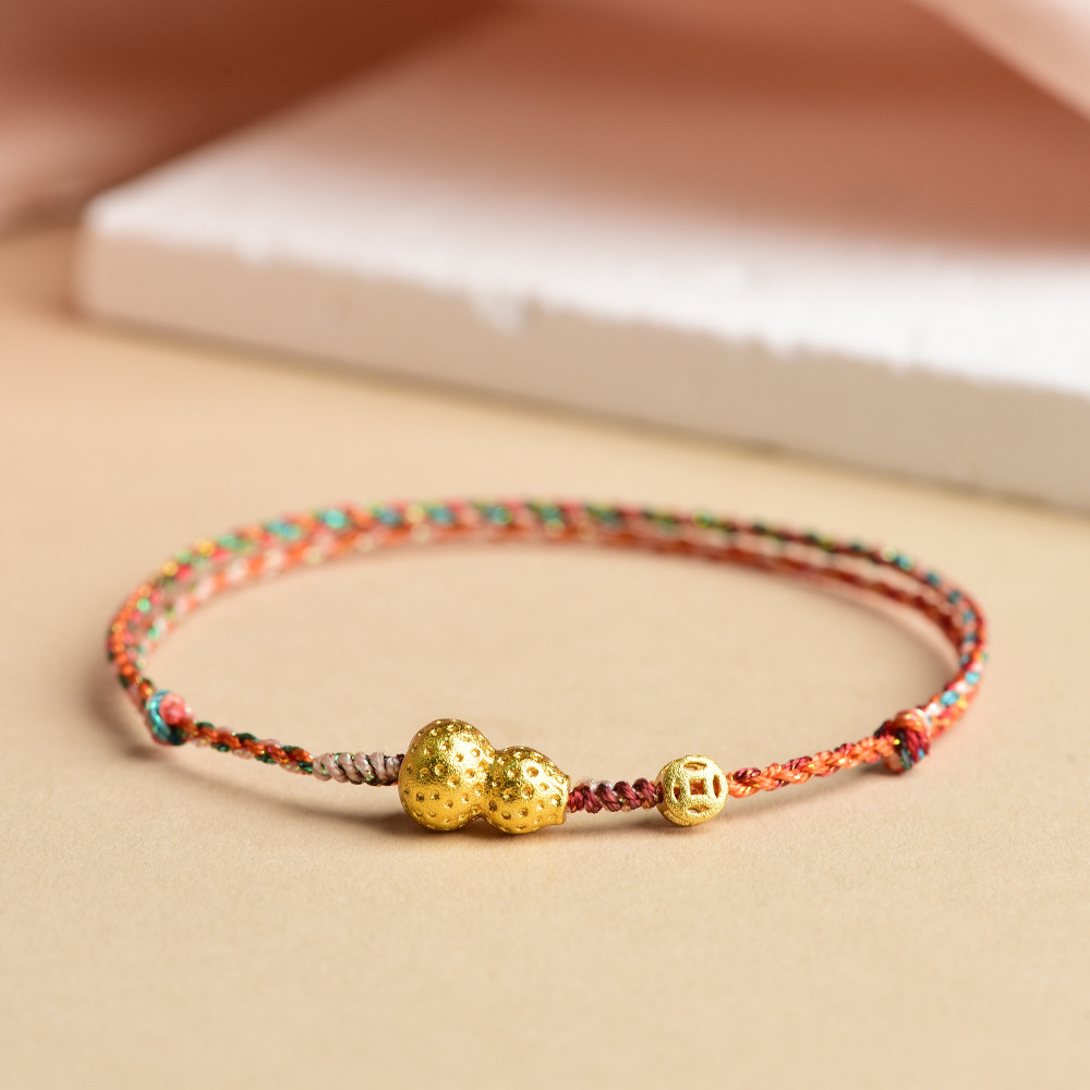 Fortune Gourd Bracelet, Red String Bracelet for the Year of the Zodiac Sign, Nine Purple Fire Element, Hand-Woven Fine String, Good Luck, Gift for Couples and Best Friends